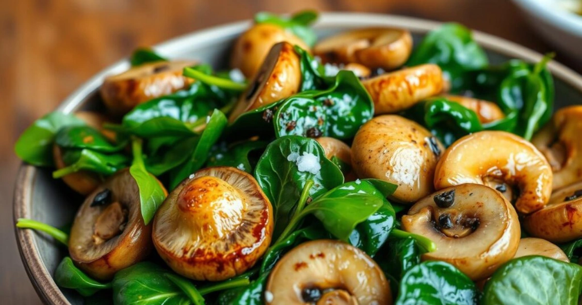 Sauteed Mushrooms with Spinach